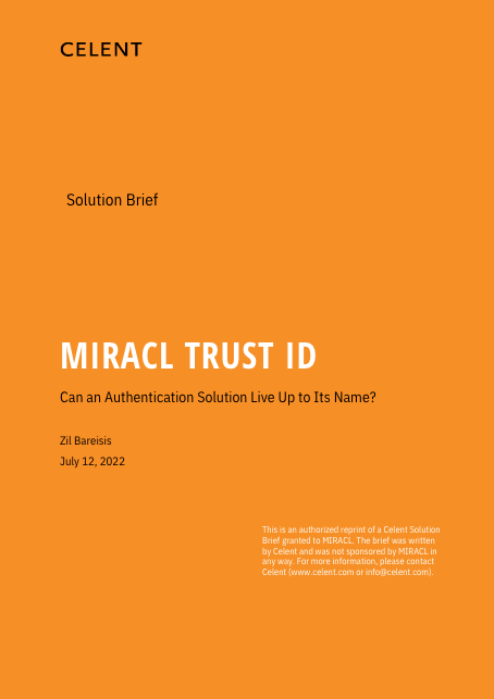 Celent reviews MIRACL Trust single-step MFA