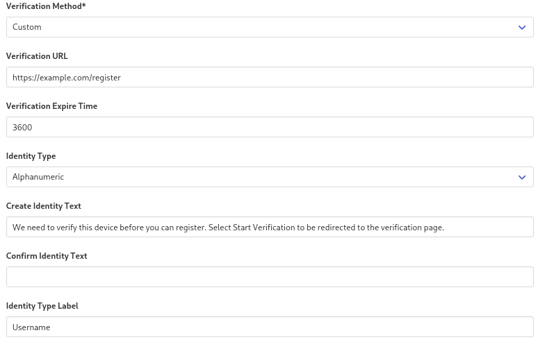 Custom Verification Config